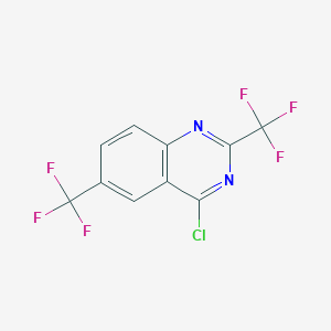 molecular formula C10H3ClF6N2 B8798367 4-Chloro-2,6-bis(trifluoromethyl)quinazoline CAS No. 959237-98-0