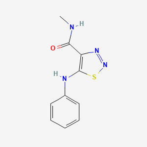 molecular formula C10H10N4OS B8798369 1,2,3-Thiadiazole-4-carboxamide, N-methyl-5-(phenylamino)- CAS No. 149443-19-6