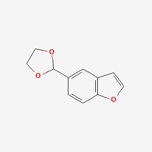 molecular formula C11H10O3 B8798375 5-(1,3-Dioxolan-2-yl)-1-benzofuran CAS No. 648449-66-5