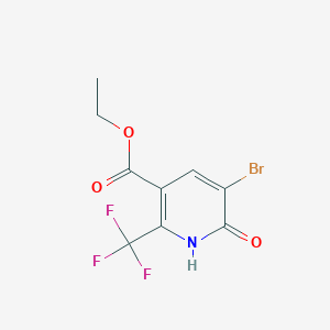 molecular formula C9H7BrF3NO3 B8798390 Ethyl 5-bromo-6-hydroxy-2-(trifluoromethyl)nicotinate 