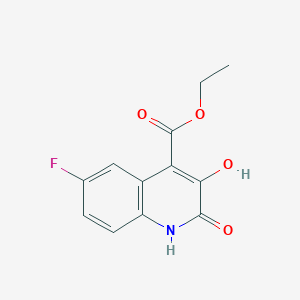 molecular formula C12H10FNO4 B8798463 Ethyl 6-fluoro-3-hydroxy-2-oxo-1,2-dihydroquinoline-4-carboxylate 