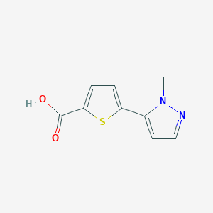 molecular formula C9H8N2O2S B8798542 5-(1-methyl-1H-pyrazol-5-yl)thiophene-2-carboxylic acid 