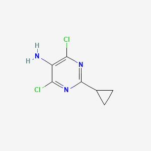 molecular formula C7H7Cl2N3 B8798547 4,6-Dichloro-2-cyclopropylpyrimidin-5-amine CAS No. 75438-70-9