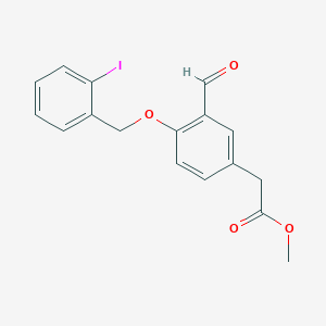 molecular formula C17H15IO4 B8798554 [3-Formyl-4-(2-iodobenzyloxy)phenyl]acetic acid methyl ester CAS No. 875050-49-0