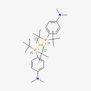 molecular formula C32H58Cl2N2P2Pd+2 B8798559 Dichlorobis[DI-tert-butyl(4-dimethylaminophenyl)phosphino]palladium(II) 