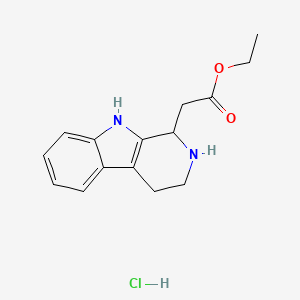 molecular formula C15H19ClN2O2 B8798603 Ethyl 2-(2,3,4,9-tetrahydro-1H-pyrido[3,4-b]indol-1-yl)acetate hydrochloride CAS No. 74406-14-7