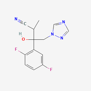 molecular formula C13H12F2N4O B8798629 3-(2,5-difluorophenyl)-3-hydroxy-2-methyl-4-(1H-1,2,4-triazol-1-yl)butanenitrile 