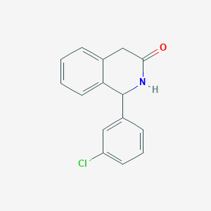 molecular formula C15H12ClNO B8798640 1,2-Dihydro-1-(3-chlorophenyl)isoquinolin-3(4H)-one 