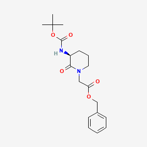 molecular formula C19H26N2O5 B8799082 (S)-Benzyl 2-(3-((tert-butoxycarbonyl)amino)-2-oxopiperidin-1-YL)acetate CAS No. 175133-83-2