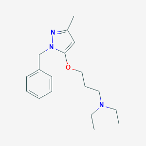 B087991 Pyrazole, 1-benzyl-5-(3-(diethylamino)propoxy)-3-methyl- CAS No. 13200-69-6