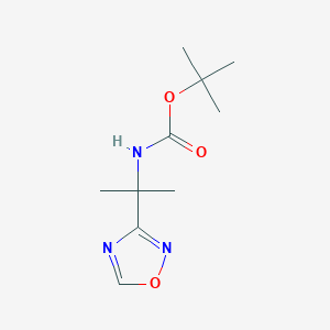 molecular formula C10H17N3O3 B8799138 tert-butyl N-[2-(1,2,4-oxadiazol-3-yl)propan-2-yl]carbamate 