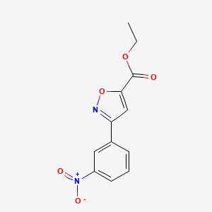 molecular formula C12H10N2O5 B8799209 Ethyl 3-(3-nitrophenyl)-1,2-oxazole-5-carboxylate 