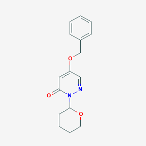 molecular formula C16H18N2O3 B8799223 5-(Benzyloxy)-2-(2-tetrahydropyranyl)pyridazin-3(2H)-one 