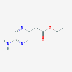 molecular formula C8H11N3O2 B8799244 Ethyl 2-(5-aminopyrazin-2-YL)acetate 