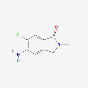molecular formula C9H9ClN2O B8799268 5-Amino-6-chloro-2-methylisoindolin-1-one 