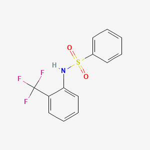 molecular formula C13H10F3NO2S B8799323 N-[2-(trifluoromethyl)phenyl]benzenesulfonamide CAS No. 86802-68-8