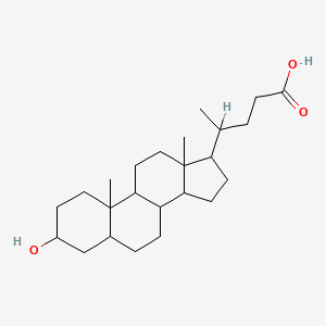 molecular formula C24H40O3 B8799346 4-{7-Hydroxy-9a,11a-dimethyl-hexadecahydro-1H-cyclopenta[a]phenanthren-1-yl}pentanoic acid CAS No. 516-73-4