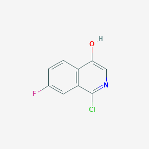 molecular formula C9H5ClFNO B8799438 1-Chloro-7-fluoroisoquinolin-4-OL 