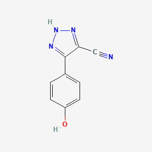 molecular formula C9H6N4O B8799588 4-(4-Hydroxyphenyl)-1H-1,2,3-triazole-5-carbonitrile 