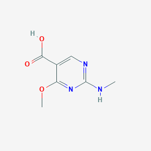 molecular formula C7H9N3O3 B8799591 4-Methoxy-2-(methylamino)pyrimidine-5-carboxylic acid CAS No. 72418-39-4