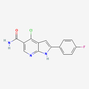 4-Chloro-2-(4-fluorophenyl)-1H-pyrrolo[2,3-b]pyridine-5-carboxamide