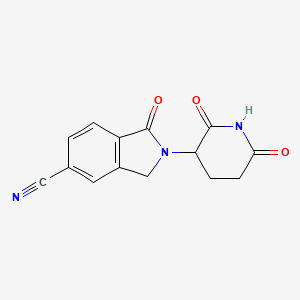 molecular formula C14H11N3O3 B8799731 2-(2,6-Dioxopiperidin-3-yl)-1-oxoisoindoline-5-carbonitrile 
