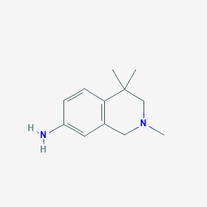 molecular formula C12H18N2 B8799948 2,4,4-Trimethyl-1,2,3,4-tetrahydroisoquinolin-7-amine 