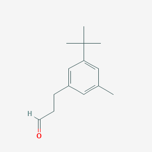 molecular formula C14H20O B8799966 Benzenepropanal, 3-(1,1-dimethylethyl)-5-methyl- 