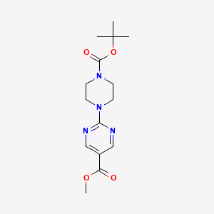 molecular formula C15H22N4O4 B8800111 Methyl 2-(4-(tert-butoxycarbonyl)piperazin-1-yl)pyrimidine-5-carboxylate 