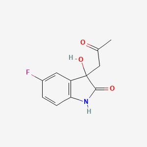 molecular formula C11H10FNO3 B8800131 5-fluoro-3-hydroxy-3-(2-oxopropyl)-1,3-dihydro-2H-indol-2-one 