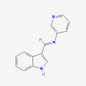 molecular formula C14H11N3 B8800143 Indole, 3-(N-(3-pyridyl)formimidoyl)- CAS No. 73816-56-5