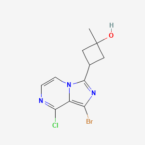 molecular formula C11H11BrClN3O B8800151 3-(1-Bromo-8-chloroimidazo[1,5-A]pyrazin-3-YL)-1-methylcyclobutanol CAS No. 1447607-65-9