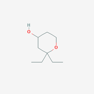 molecular formula C9H18O2 B8800327 2,2-Diethyltetrahydro-2H-pyran-4-OL 