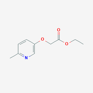 molecular formula C10H13NO3 B8800335 Ethyl 6-methyl-3-pyridyloxyacetate CAS No. 24015-97-2
