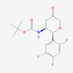 molecular formula C16H18F3NO4 B8800351 tert-Butyl ((2R,3S)-5-oxo-2-(2,4,5-trifluorophenyl)tetrahydro-2H-pyran-3-yl)carbamate 