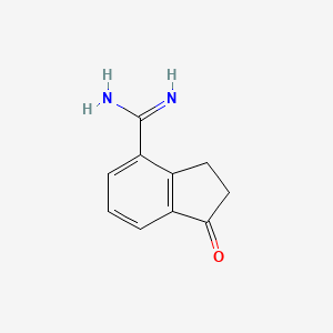 molecular formula C10H10N2O B8800494 1-Oxo-2,3-dihydro-1H-indene-4-carboximidamide CAS No. 759427-32-2