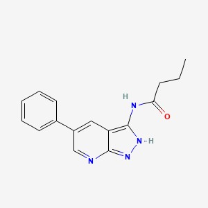 molecular formula C16H16N4O B8800553 N-(5-phenyl-2H-pyrazolo[3,4-b]pyridin-3-yl)butanamide CAS No. 405221-08-1