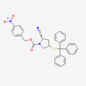 (4-Nitrophenyl)methyl (2S,4S)-2-cyano-4-[(triphenylmethyl)sulfanyl]pyrrolidine-1-carboxylate