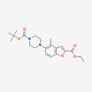 Tert-butyl 4-(2-(ethoxycarbonyl)-4-methylbenzofuran-5-yl)piperazine-1-carboxylate