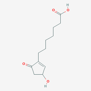 molecular formula C12H18O4 B8800835 2-(6-Carboxyhexyl)-4-hydroxycyclopent-2-en-1-one CAS No. 22099-78-1