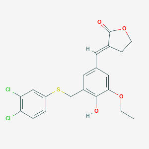 B008801 (3E)-3-[[3-[(3,4-dichlorophenyl)sulfanylmethyl]-5-ethoxy-4-hydroxyphenyl]methylidene]oxolan-2-one CAS No. 107788-13-6