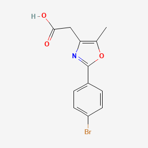 molecular formula C12H10BrNO3 B8801210 2-(4-Bromophenyl)-5-methyl-4-oxazoleacetic acid CAS No. 328918-82-7