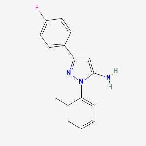 molecular formula C16H14FN3 B8801227 3-(4-fluorophenyl)-1-(2-methylphenyl)-1H-pyrazol-5-amine 