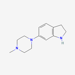 molecular formula C13H19N3 B8801306 6-(4-Methylpiperazin-1-YL)indoline 