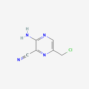 molecular formula C6H5ClN4 B8801417 3-Amino-6-(chloromethyl)pyrazinecarbonitrile CAS No. 40127-91-1