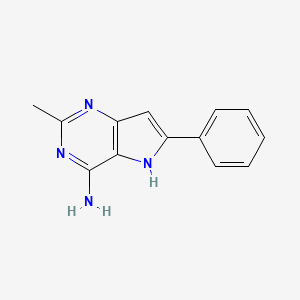 molecular formula C13H12N4 B8801456 2-methyl-6-phenyl-5H-pyrrolo[3,2-d]pyrimidin-4-amine 