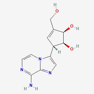 molecular formula C12H14N4O3 B8801679 (1S,2R,5S)-5-(8-Aminoimidazo[1,2-a]pyrazin-3-yl)-3-(hydroxymethyl)cyclopent-3-ene-1,2-diol CAS No. 1186073-08-4