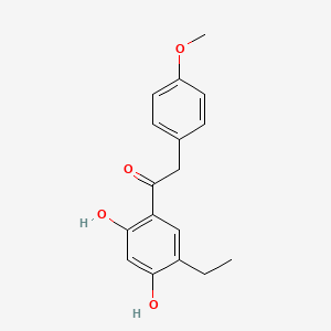 molecular formula C17H18O4 B8801993 1-(5-Ethyl-2,4-dihydroxy-phenyl)-2-(4-methoxyphenyl)ethanone CAS No. 96644-03-0