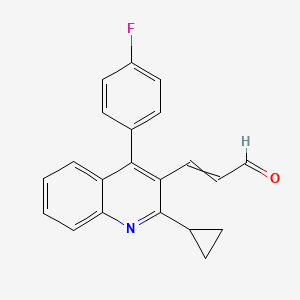 molecular formula C21H16FNO B8802088 (2E)-3-[2-CYCLOPROPYL-4-(4-FLUOROPHENYL)QUINOLIN-3-YL]PROP-2-ENAL 