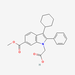 2-(3-Cyclohexyl-6-(methoxycarbonyl)-2-phenyl-1H-indol-1-yl)acetic acid